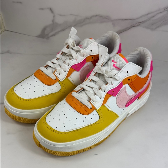 Nike Air Force 1 Fontanka Sunrise Sneakers Women’s 9.5 Colorblock Leather - Picture 2 of 10